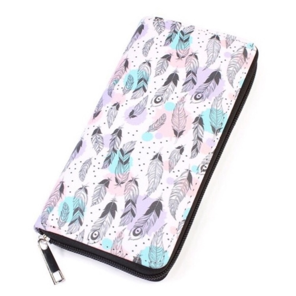 BOHO feather wallet
